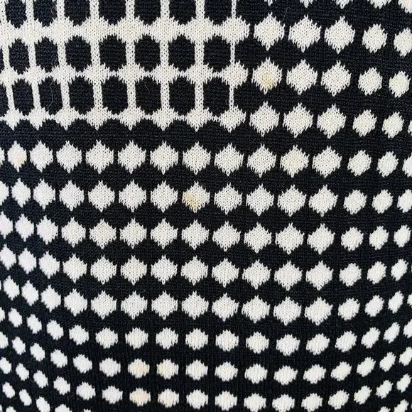 ARMANI COLLEZIONI L Black White Geometric Dots Silk Blend Crew Neck Pullover
